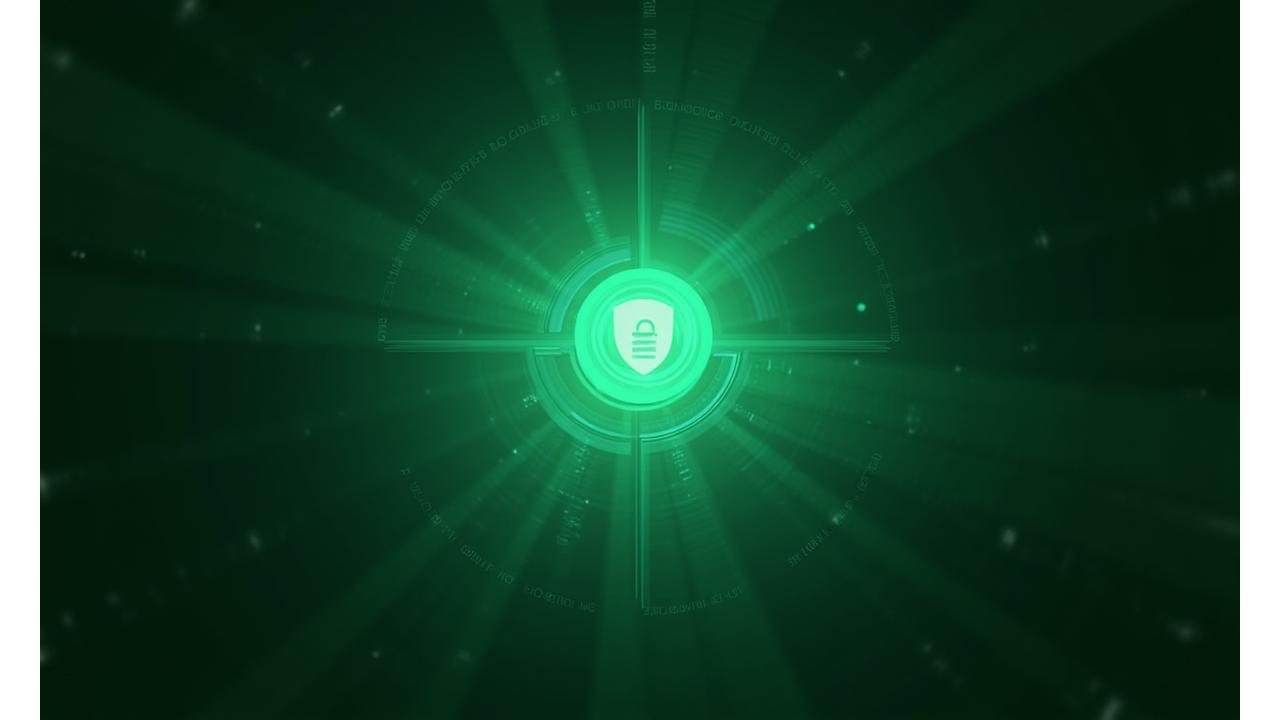 Abstract depiction of data security with interlocking digital shields, set against a soft, glowing background in Virdiane Bloom colors.